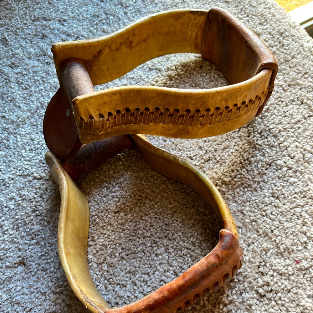 Rawhide saddle stirrups